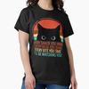 Black Cat Watching Sunset Vintage Classic T-Shirt