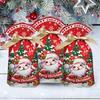 50pcs Christmas Drawstring Gift Bags, Festive Cartoon Reindeer, Santa, Snowman Designs, Plastic Party Favor Pouches with Ribbons for Holiday Presents