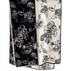Black and Ecru Scarf with Floral Pattern - 100% Viscose, 178X66