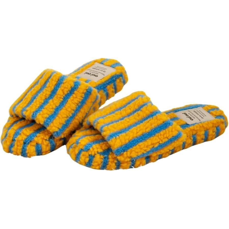 Slippers, Fluffy, Indoor, Fluffy, Warm, Room Shoes, Winter, Warm, Scandinavian (Yellow, M)