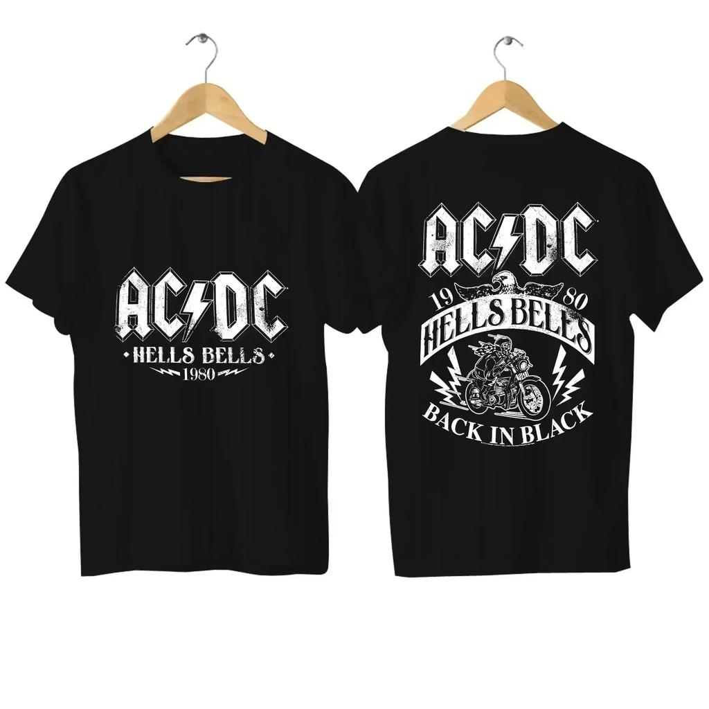2025 Hot Sale Summer Legendary Band AC Power Up DC Black T Shirt WOMEN Short Sleeves Cool Hip Hop Streetwear T-shirt
