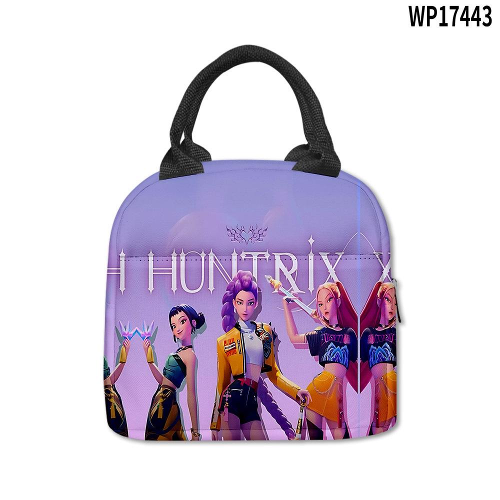 Demon Hunter Girl Group Peripheral Lunch Bag, Cartoon Printing Waterproof And Wear-Resistant, Student Office Worker Thermal Insulation Lunch Box Bag