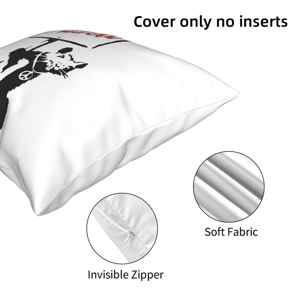 Get Out While You Can Banksy Graffiti Square Pillowcase Pillow Cover Cushion Decor Comfort Throw Pillow for Home Sofa