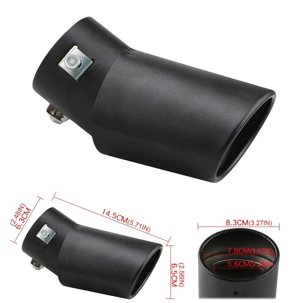 Vârf universal de eșapament pentru mașină, rotund, din aliaj de aluminiu, tobe de eșapament, garnitură spate, duză pentru țeavă de eșapament auto, admisie țeavă de amortizor 63 mm