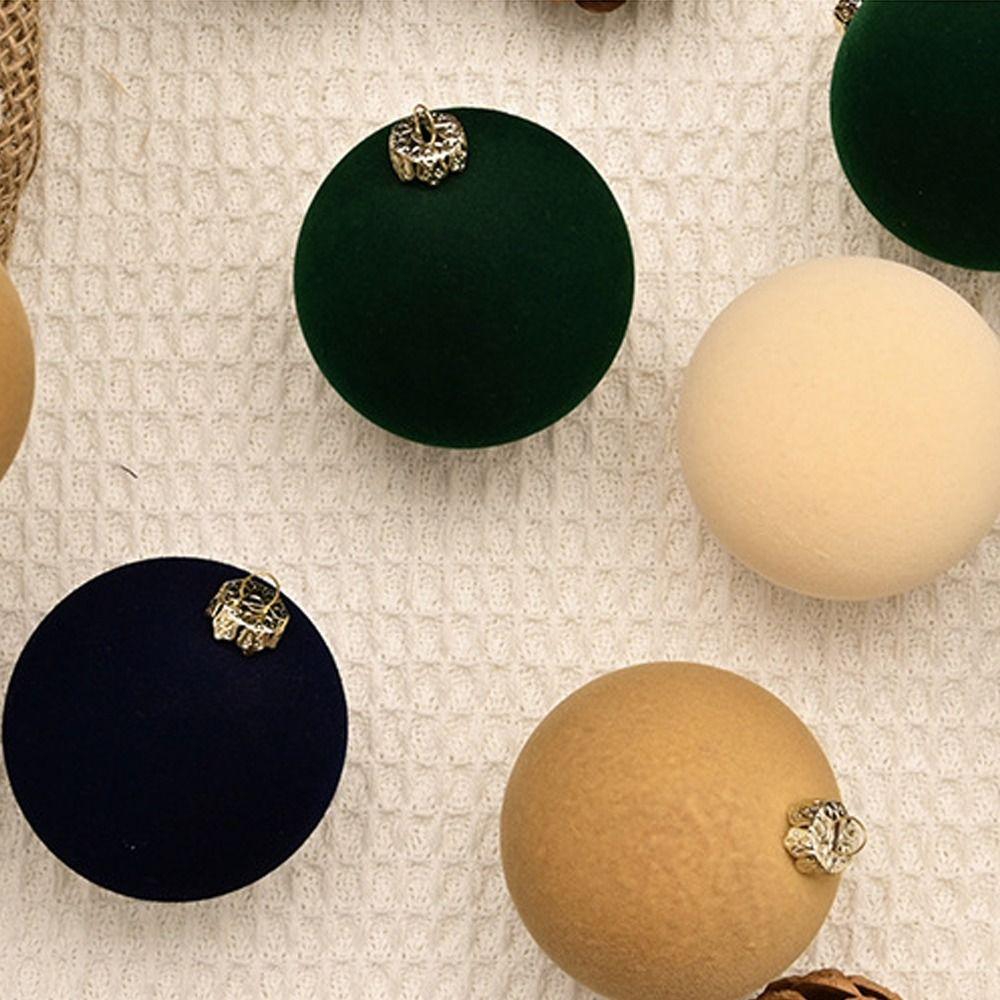 12pcs 6cm Velvet Christmas Ball Pendant Shatterproof Reusable Christmas Balls Ornaments Flocked DIY Xmas Tree Hanging Ornaments