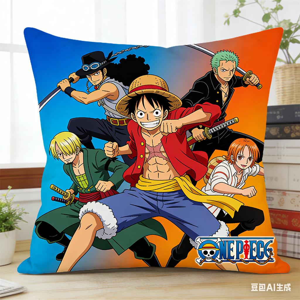 One Piece Pillow Cover Anime Fan Favorite Character Print Decorative Pillowcase for Bedroom Living Room and Anime Enthusiasts