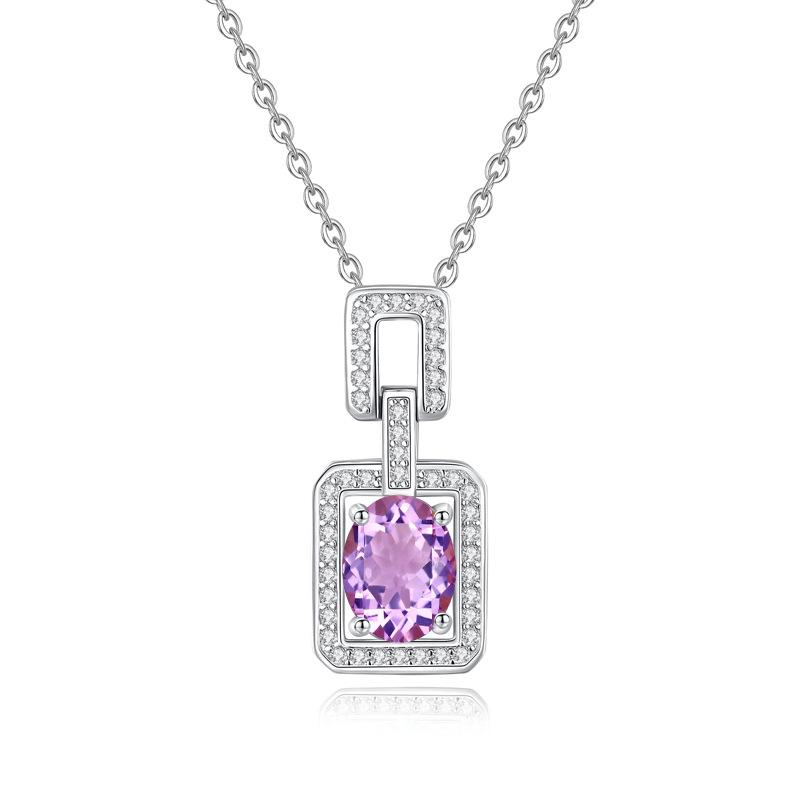 S925 Sterlingsilber Parfümflaschen-Halskette für Damen Europäischer und Amerikanischer Stil Luxuriös Hochwertig Natürlicher Kristall Mode Geschenk