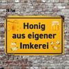 Vintage Metallwandkunstschild Biene Küchen Dekoration Kaffeebar Blechschild