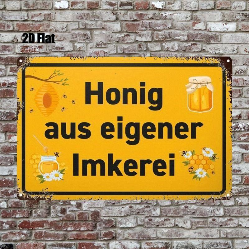 Vintage Metallwandkunstschild Biene Küchen Dekoration Kaffeebar Blechschild
