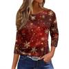 Women's T Shirt Christmas Print 3/4 Sleeve Daily Weekend Fashion Basic Round Neck Regular Top