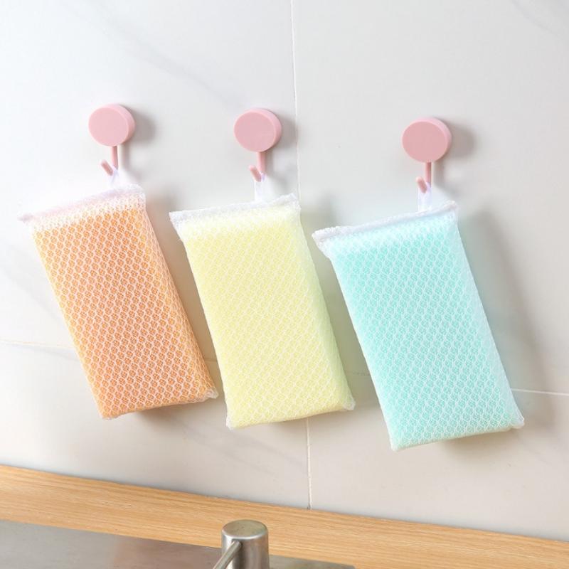 5/10 Pcs Dish Sponge Non Stick Scouring Pad Cleaning Supplies Resilient Net Foaming Easily For Pan Bowl Sponges Scouring
