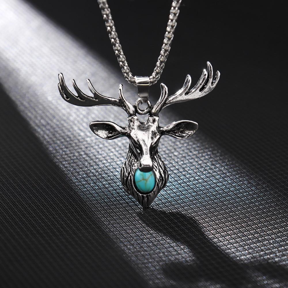 

Винтажный Рождественский кулон в стиле поп-музыки для мужчин с инкрустацией бирюзой для подарка семье и друзьям на праздник серебряный