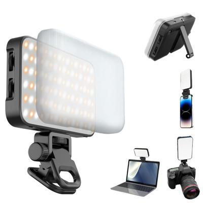 Ayarlanabilir Braketli LED Dolgu Işığı Süper Parlak Kompakt Taşınabilir Şarj Edilebilir Klips Dolgu Işığı Yumuşak Difüzörlü Selfie Işığı