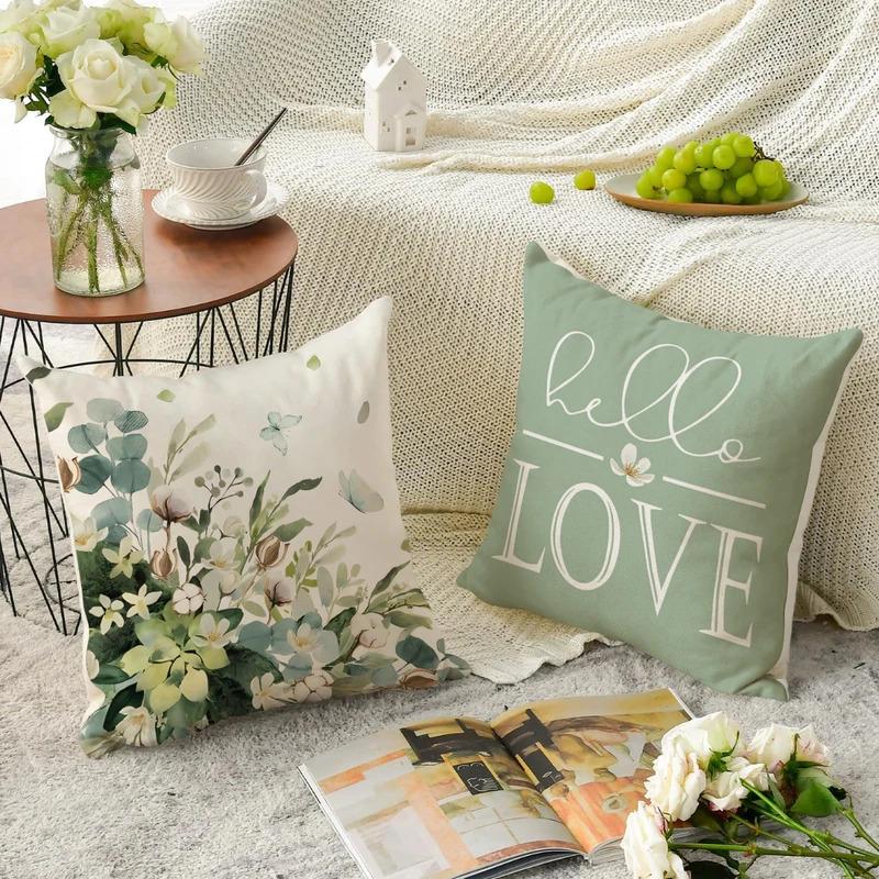 Vikama Floral Cushion Cover Summer Decorative Cushion Cover Rustic Country Home Living Room Sofa Bedroom Cushion Cover