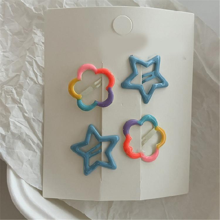 Funny Star Hairclip 2000s Japanese Side Pin Hair Clip Girl Hair Styling Tool Flower Side Clip Kids Girl Hair Decoration