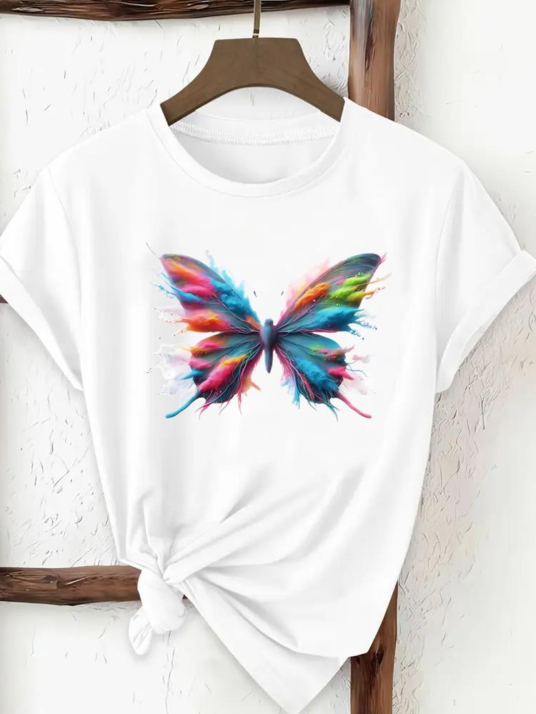 (Asian Size) Print Tee Top lovely cute 90s Women Woman Fashion Clothing T Shirt  Female Short Sleeve Graphic T-shirts