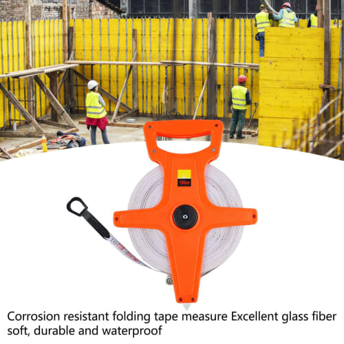 Open Reel Measuring Tape, 328 Feet, 100 Meters, Fiberglass Tape Measure, Retractable Folding Long Tape with Hand Crank - Open Tape Measure for Track a