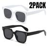 2PACK Retro Square Black Lens Sunglasses Women Luxury Brand Designer Fashion Rectangle Eyewear Men Outdoor  UV400