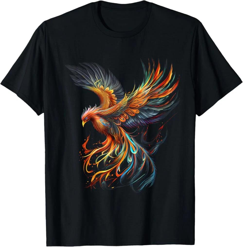 Fiery Phoenix Rising Graphic Tees, Gift Tee, Men Women T-Shirt, Halloween Tees XL
