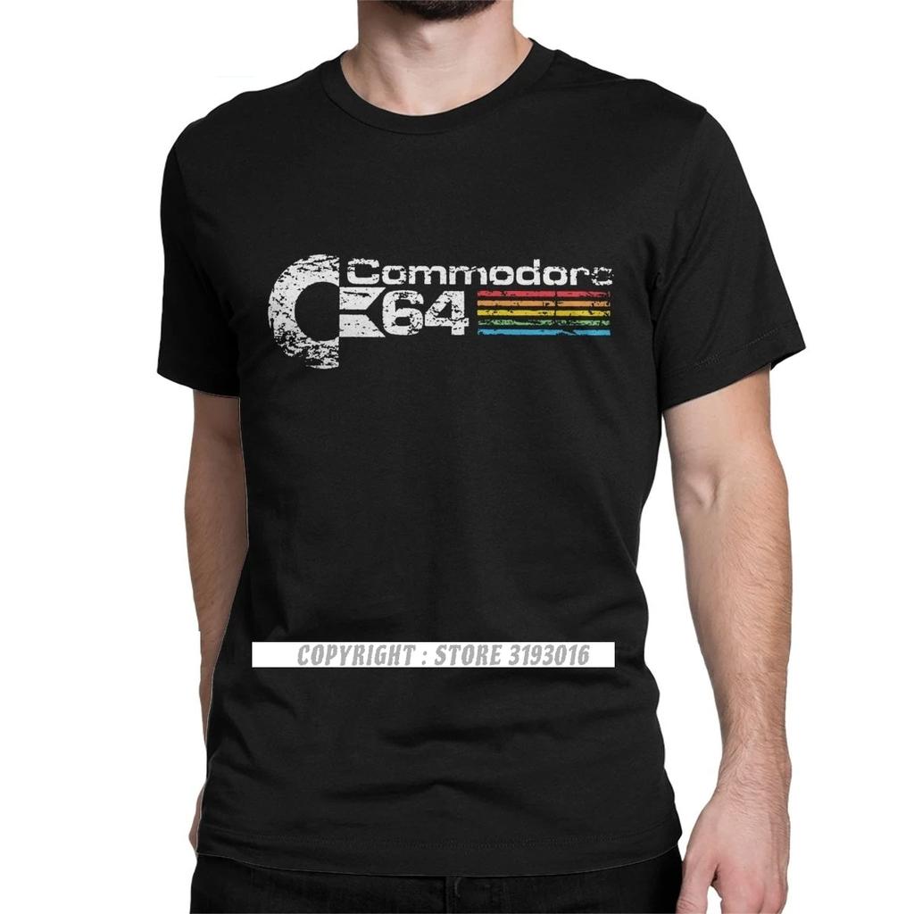 Retro Commodore 64 Koszulki T-shirt Nowe Czysta Bawełna Koszulki C64 Amiga Komputerowy Geek Nerd Koszulki 3D Dekolt O Koszulki