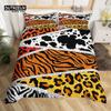 Cowhide Sunflower Duvet Cover Western Farm Animal Skin Bedding Set Microfiber Cow Fur Comforter Cover Twin For Boys Girls Room