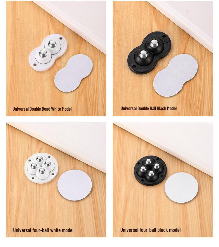 Adhesive Roller Wheels for Trash Can, No-Drill, 4-Pack Universal Base Accessory