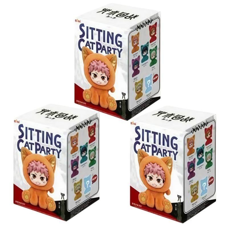EAKI Jujutsu Kaisen Cat Cat Sitting Party Series Blind Box Anime Character Doll Collection Holiday Toys Gifts