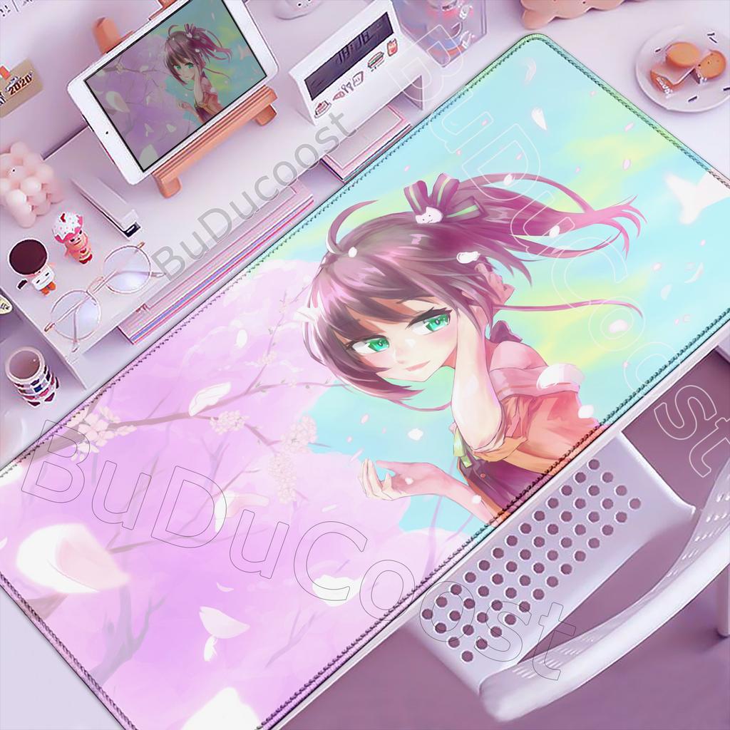 Natsuiro Matsuri Niedliches Mauspads Laptop Groß Hololive Tastatur Spielmatte PC Kawaii Anime Mädchen Mauspads XXL Spielschrank Schreibtischmatte
