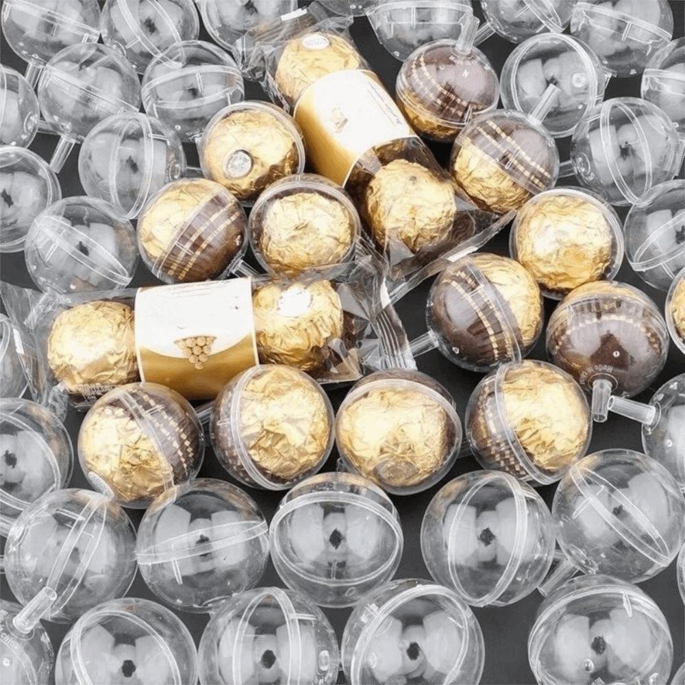 100pcs Transparent Chocolate Flower Plate Box Plastic Practical Chocolate Bouquet Packaging DIY Handmade Round Candy Wrappers