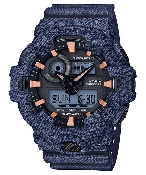 

Casio Men s Resin 200M Water Resistant Analog Shock Resistant Quartz Watch GA-700DE-2A синий