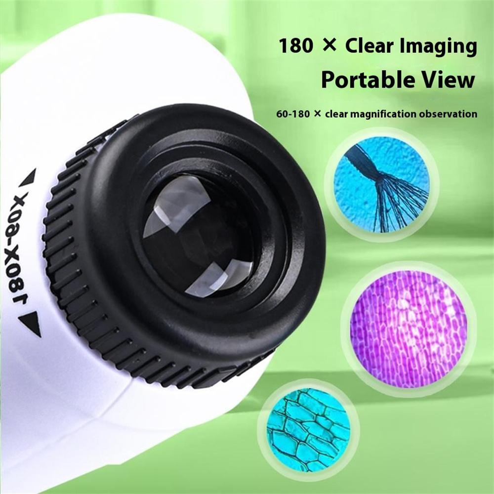 2228 Portable Handheld Microscope 180X Biological Magnification Students Outdoor Observe Science Toy