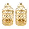 2 Pcs Bird Cage Candle Holder Vintage Exquisite Elegant Hollow Out Pattern Metal Candlestick for Party Decoration