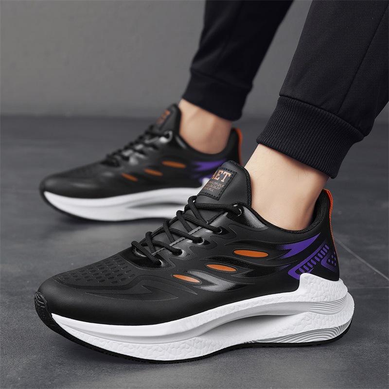 

Putian men s shoes arch sole high elastic shock absorption running shoes trendy leather surface casual sports little white shoes heightening dad shoes 44
