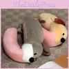 Cute Cartoon Long Tongue Puppy Design Portable Neck Pillow For Travel And Rest