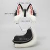 Faux Furs Bunnies Ears Headband Tail Animal Bunnies Costumes for Christmas Halloween Cosplay Party Costume Accessories