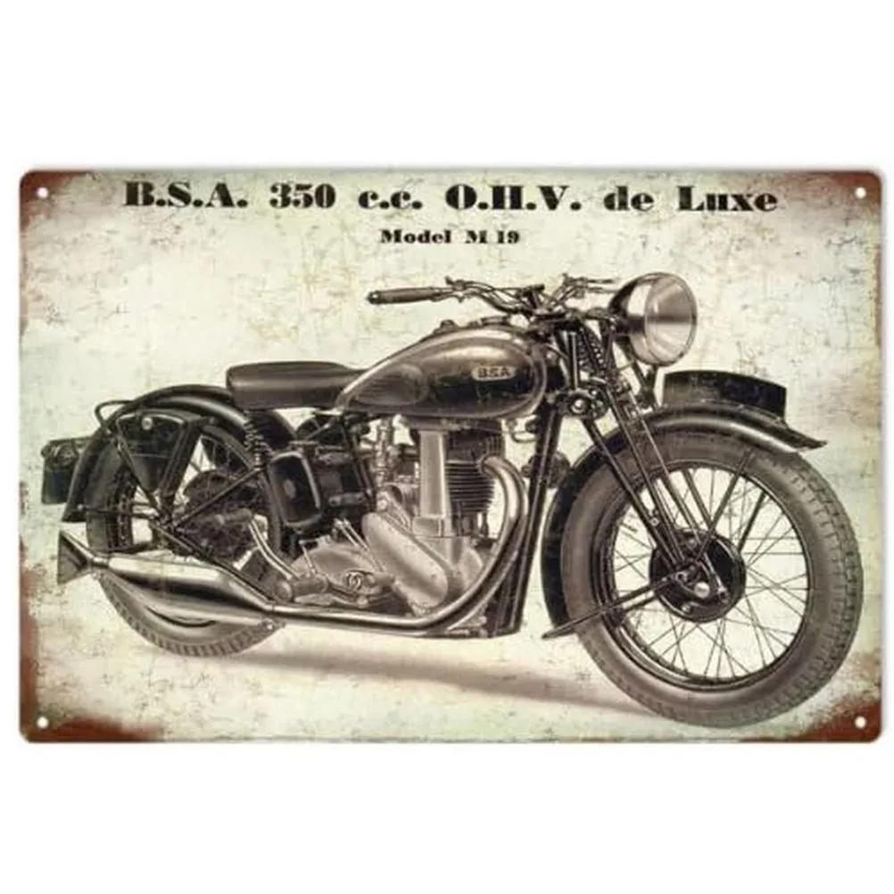 Vintage Motorcycle Metal Tin Signs Decor Wall Art Coffee Bar Vintage Metal Tin Sign Office Home Toilet Signs Wall Decor Pictures