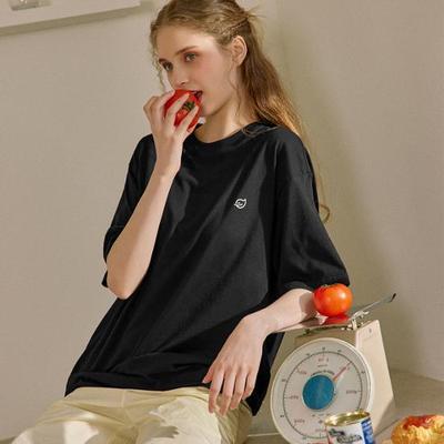 [NEW BUDDY] Neues Buddy Relax Fit Logo T-Shirt - Schwarz