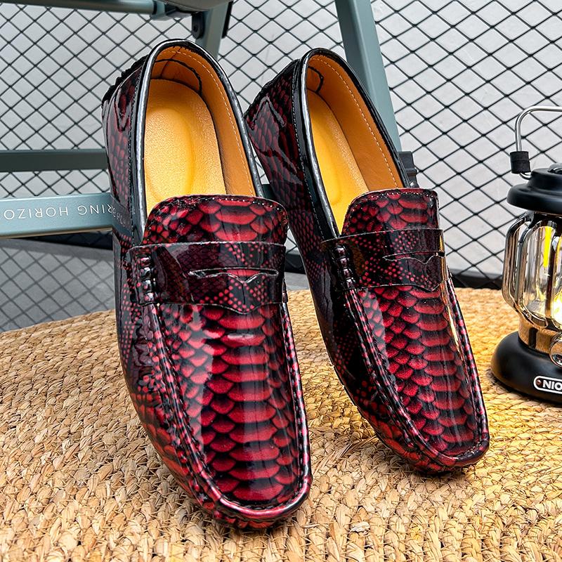 Herr Loafers Moccasins Färg Körskor Bekväma Plattor Casual Slip-ons Större Storlekar Pea Shoes för Män