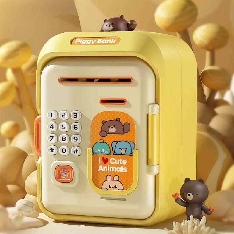 Bebek Elektronik Kumbarası Para MİNİ ATM Birikim Kutusu Şifre Simüle Parmak İzi Para Bankası Nakit Bozuk Para Çocuk Doğum Günü Hediyesi