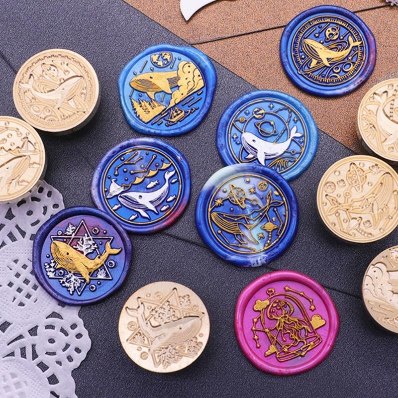 Meerestier Wachssiegelkopf, Ozean-Serie Wachssiegelstempelkopf Ersatz für Einladungen Briefumschlag