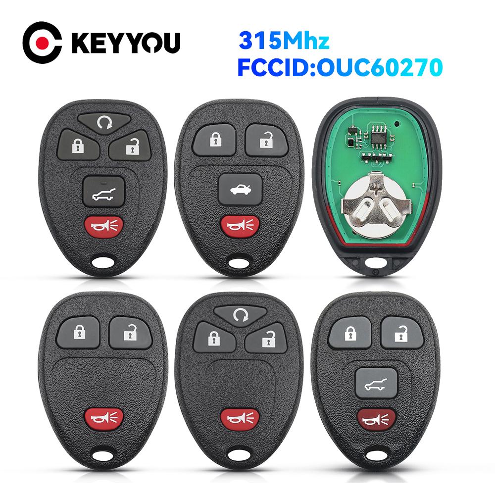 KEYYOU 315Mhz OUC60270 3/4/5 Buttons Remote Control Keyless Entry Car Key Fob For Buick Chevrolet Cadillac GMC Saturn