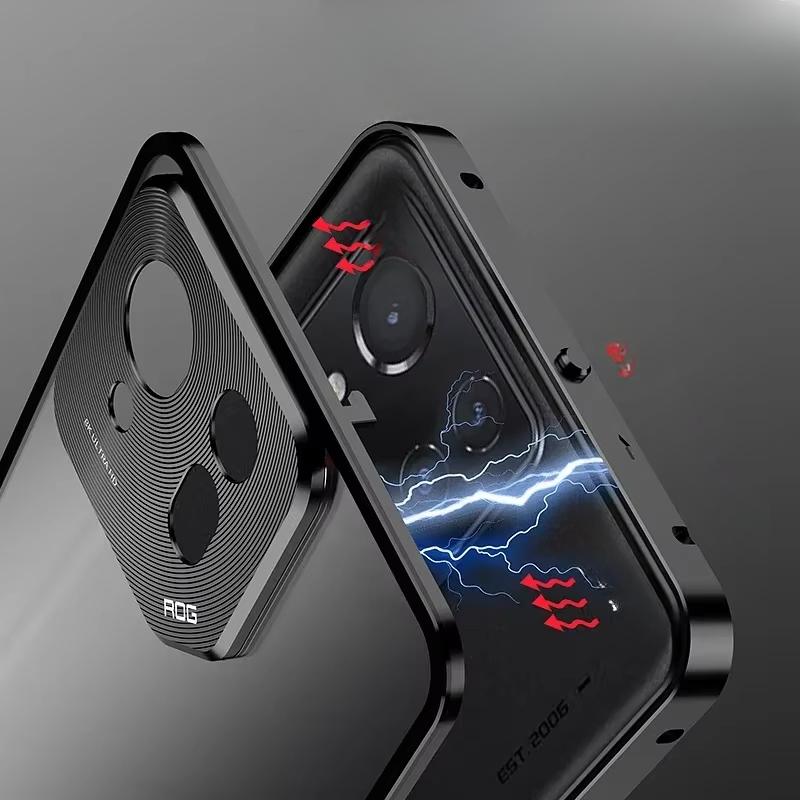 For Magsafe Magnetic Translucent Matte Case For ASUS ROG Phone 9 Pro Metal Camera Lens Protection Back Cover For ROG Phone9 9pro