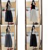 College Style Women A Line Skirt With Nylon Fabric And Tie Detail For Casual Wear