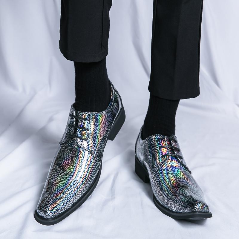 Luxury Designer New Men's Green Black Mirror Patent Leather Casual Shoes Formal Wedding Dress Homecoming Footwear Zapatos Hombre