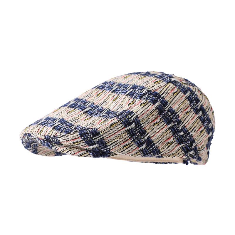 Washed Denim Forward Hat Women's Spring and Summer Retro Face Small Beret Wearing a Big Head Circumference Painter Hat