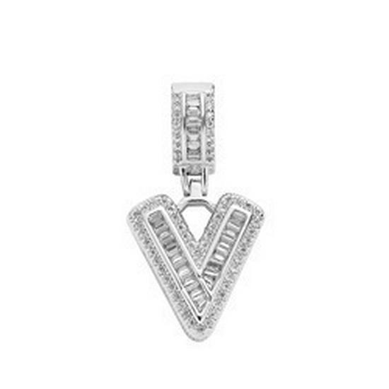 Rock Candy Letter Pendant: Trendy European & American Hip-Hop Style Copper Zircon Necklace with 26 English Alphabet Options
