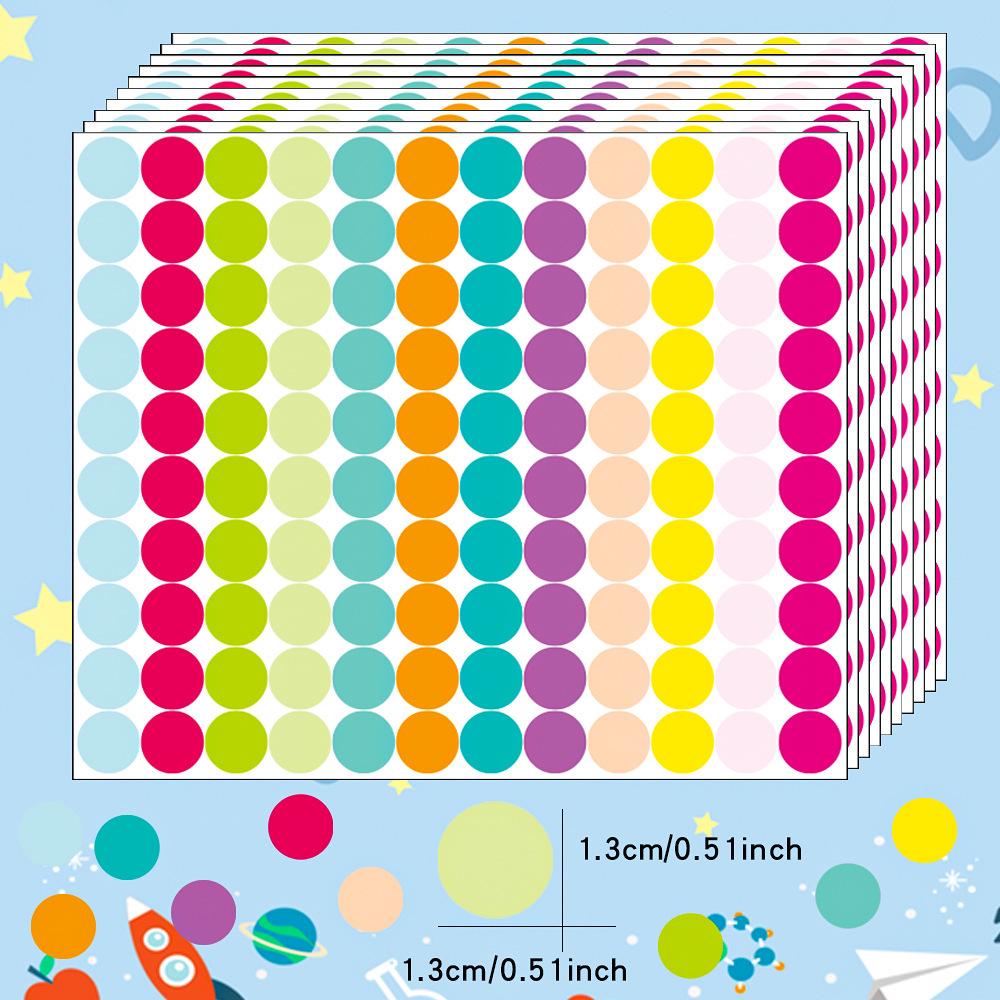 

Multi-size Round Color Dot Adhesive Labels for Handwriting & Sealing