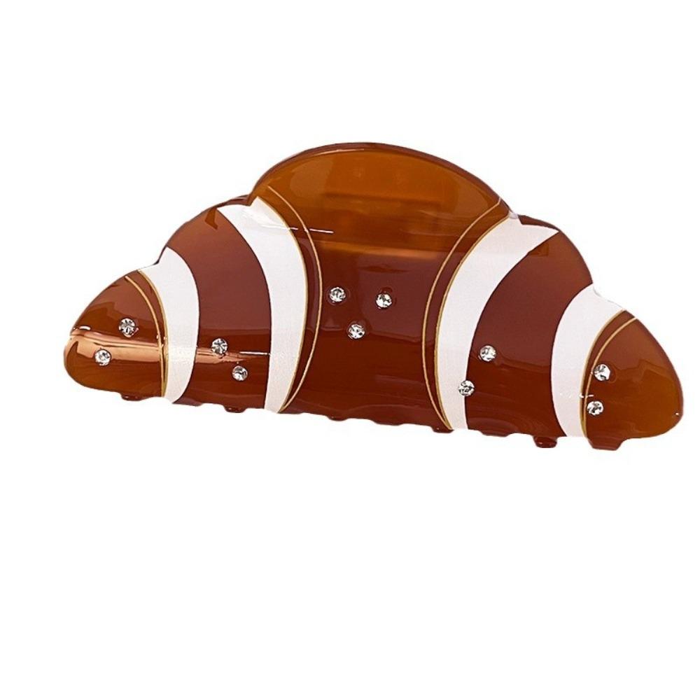 Coffee French  Crab Clip Korean Style Acetic Acid Shark Clip  Hair Accessories