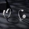 Silver adjustable moissanite ring 925 silver