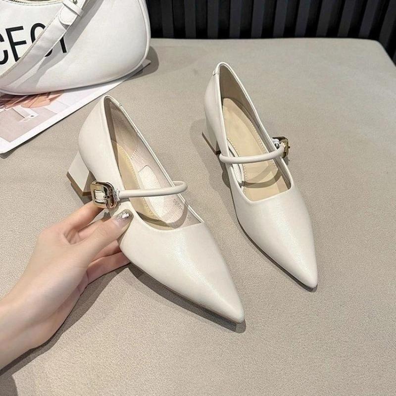 

Модные женские туфли-лодочки на квадратном каблуке с острым носком, женская обувь средней высоты по акции, повседневная нескользящая обувь для молодых, оптом Y2k 40